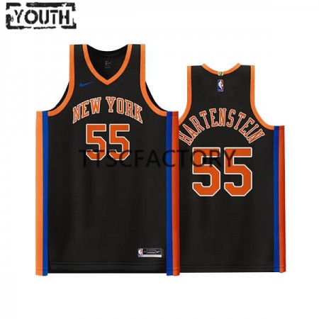 Kinder NBA New York Knicks Trikot Isaiah Hartenstein 55 Nike 2022-23 City Edition Schwarz Swingman